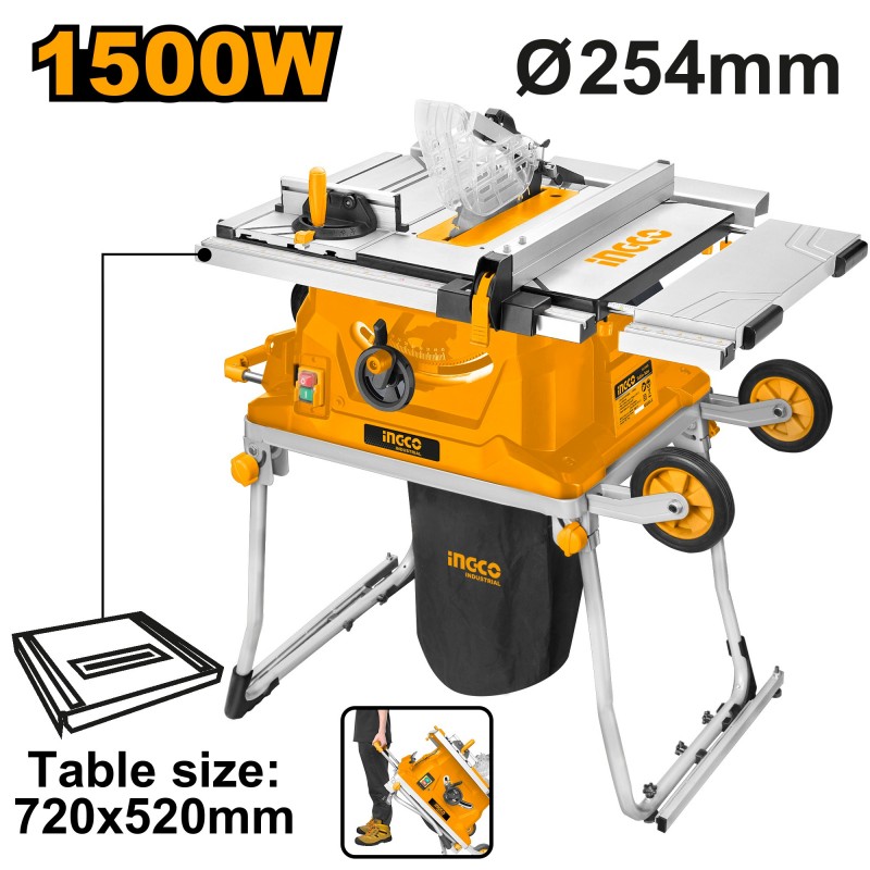 Циркулярная пила настольная 1500Вт 254мм INGCO TS15008