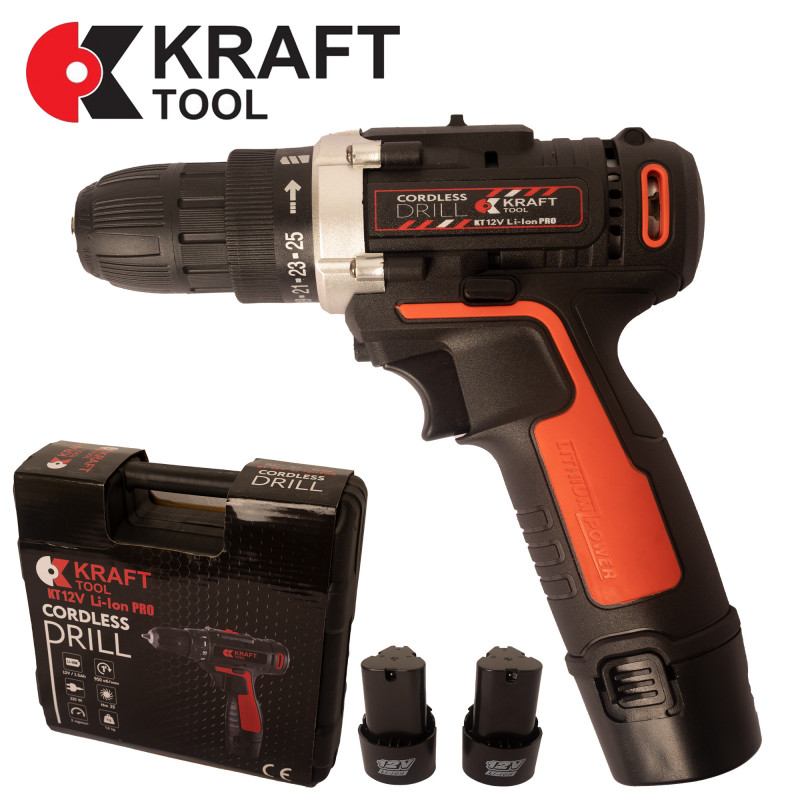 Шуруповёрт аккумуляторный KraftTool KT12V PRO Li-Ion