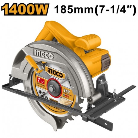 Пила циркулярная 185мм 1400Вт INGCO CS18538